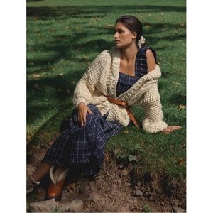 Greylin Anthropologie cable Knit Hooded Cardigan chunky